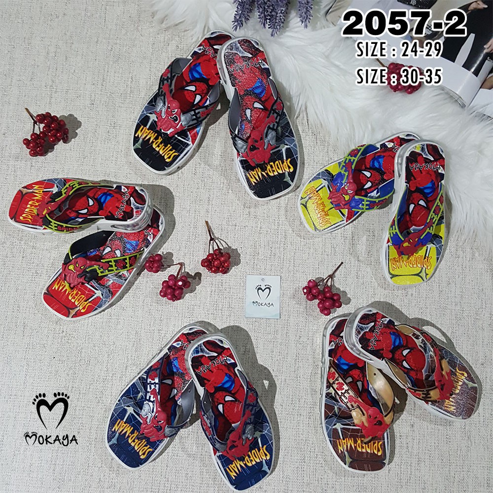 Sandal Anak cowok Lampu LED Motif Spiderman Import Mokaya/ Size 30-35 (2057-2)