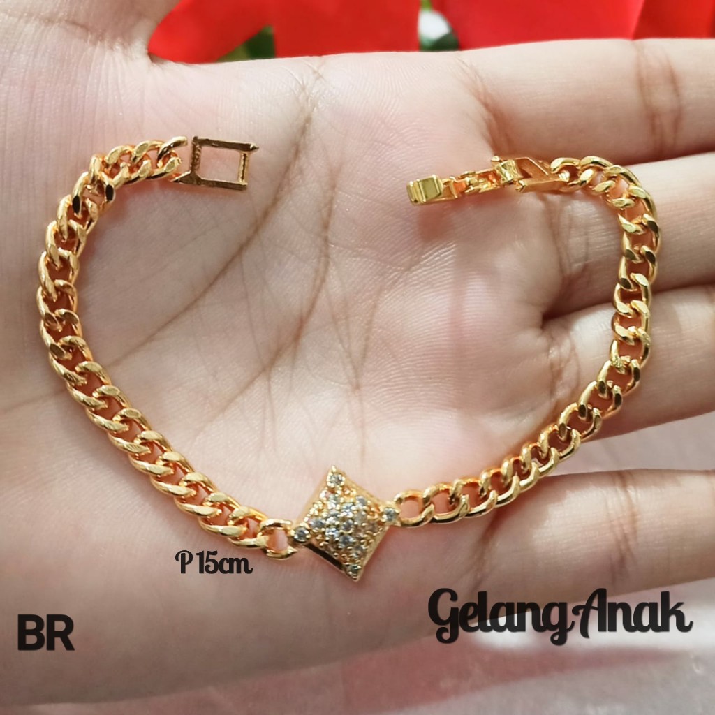 Gelang Anak TITANIUM Rantai Mata Varian Model Perhiasan Anak ABG cantik (COD)