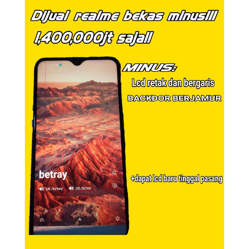 Dijual HP Bekas REALME 3, 3/32 MINUS LCD MURAH