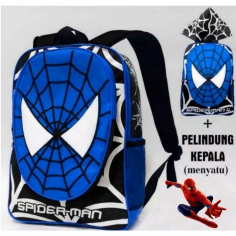 Tas ransel anak SD/TK Spiderman/Tas ransel anak laki-laki/Tas ransel anak laki-laki topi