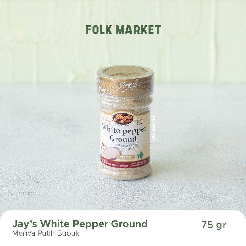 

Jay's White Pepper Ground 75 gr | Merica Putih Bubuk