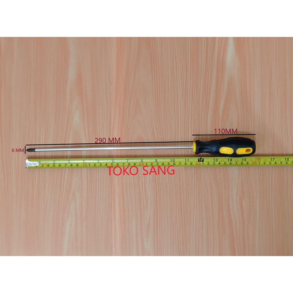 OBENG PLUS ATAU KEMBANG GAGANG KARET PANJANG 40 cm DIAMETER 6 mm