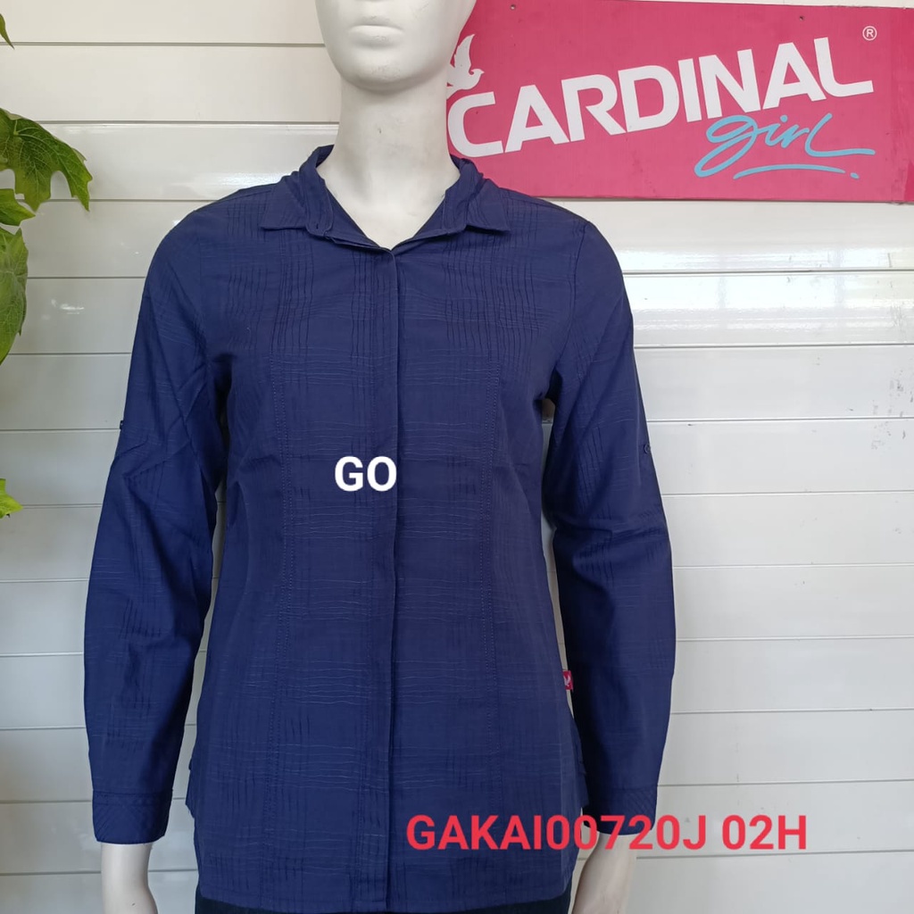 BB CARDINAL GIRL KEMEJA Pakaian CF Wanita Atasan Kemeja Hem Lengan Panjang Casual Santai Original