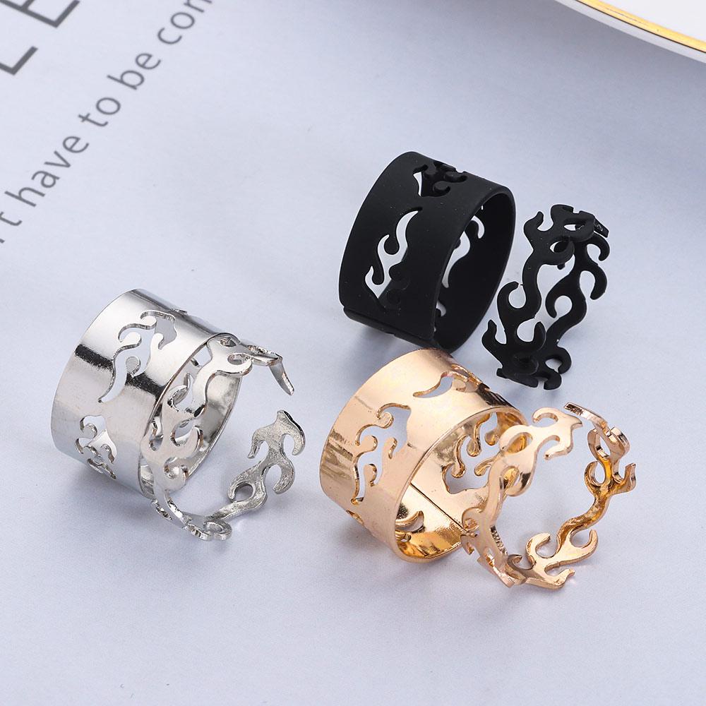 Preva Flame Ring Engagement 2 Pcs Fashion Perhiasan Pernikahan Cincin Pasangan Romantis Yang Dapat Disesuaikan