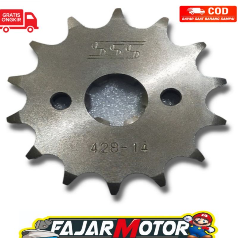 SSS GEAR GER DEPAN 428 JUPITER VIXION R15 MEGAPRO GL CB150R SUPRA SATRIA FU SMASH SHOGUN GIR FRONT SPROCKET