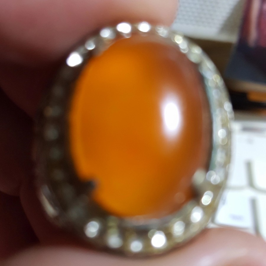 Cincin Pria Batu Akik Orange Raflesia Bengkulu 14