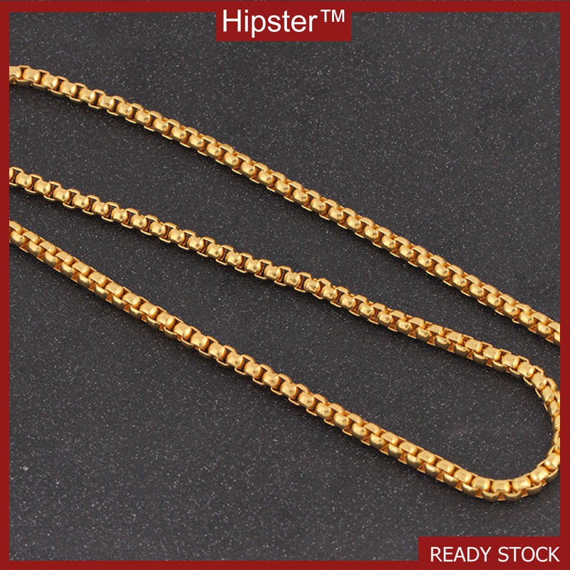 Hot Sale High Street Hip Hop Style Simple Square Hollow Trendy Retro Clavicle Chain