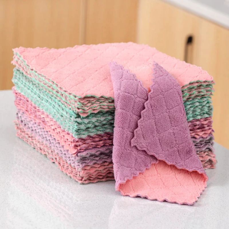 Kain Lap Kompor Cuci Piring Meja Dapur Microfiber Anti Minyak 15 x 25 cm - Cempal Handuk Anti Kotor