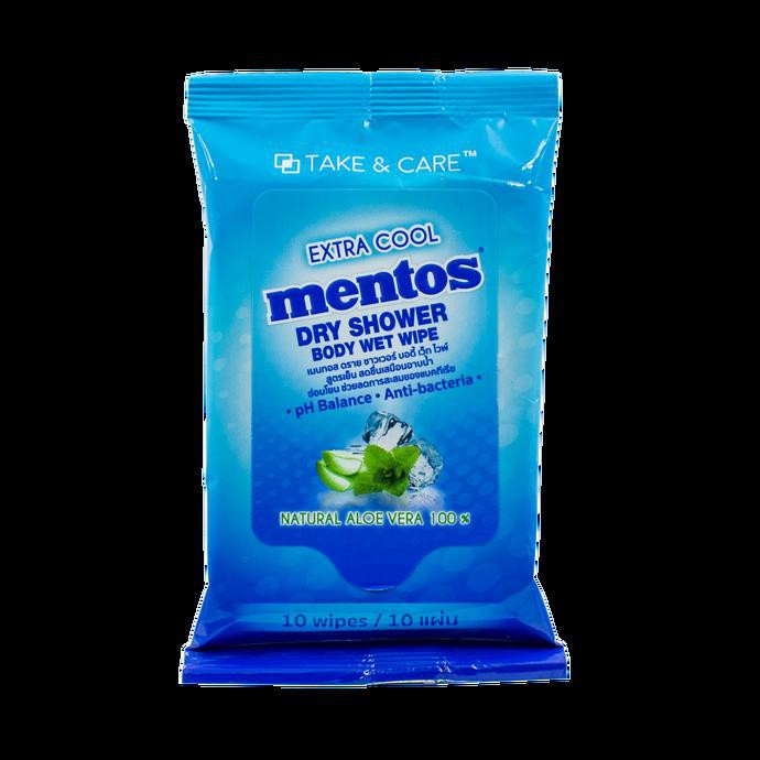 Mentos Dry Shower Body Wet Wipe Extra Cool (10 Sheet)