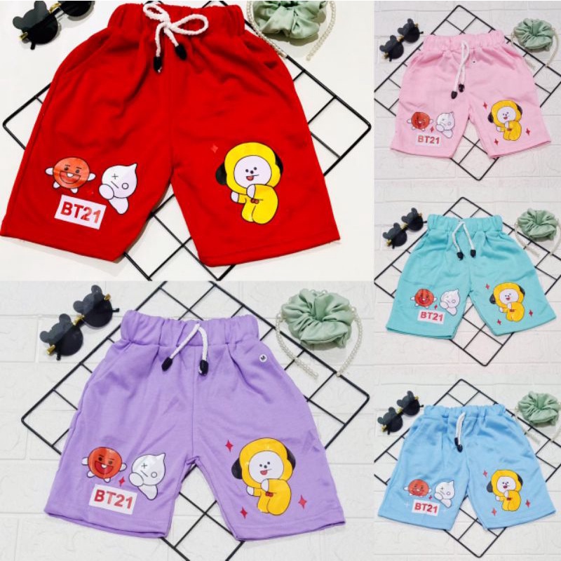 Celana pendek anak perempuan motif BTS usia 2-9 tahun Celana anak