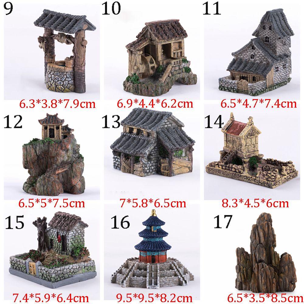 Agustinina Bonsai Decor Mini Realstic DIY Resin Patung Pemandangan Tradiasi