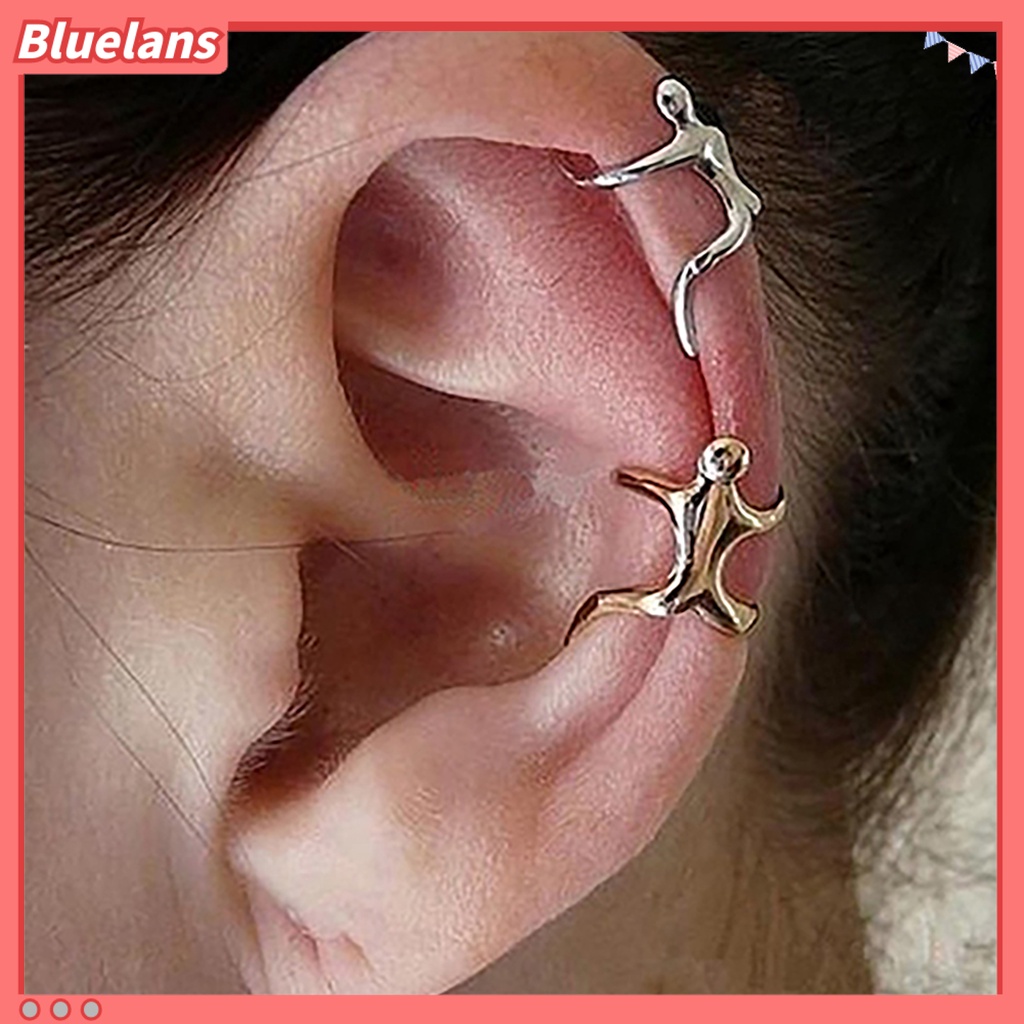 Bluelans 1Pc Ear Clip Small Man Shape Ear Decoration Non-piercing Women Cartilage Earrings