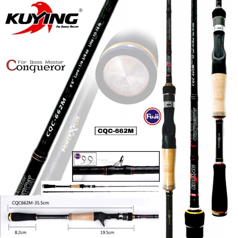 Rod / Joran BC Casting - Kuying Conqueror CQC662M - Two Section (Pack Pvc)