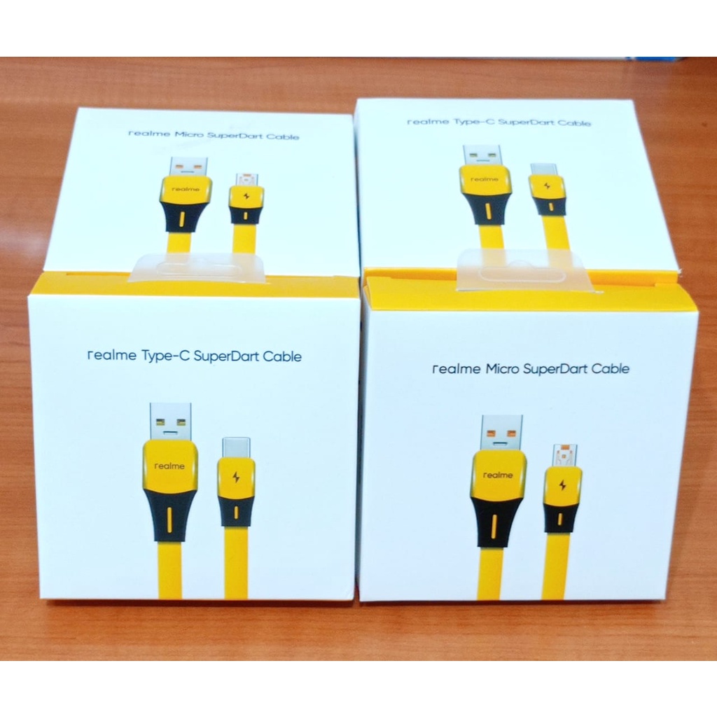 Kabel Data Realme SuperDart Charge Micro Usb / Type C Cable Fast Charging Warna Kuning 1 Meter