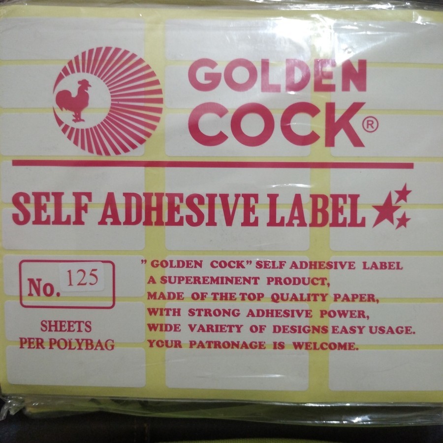 

kertas label golden cock 125