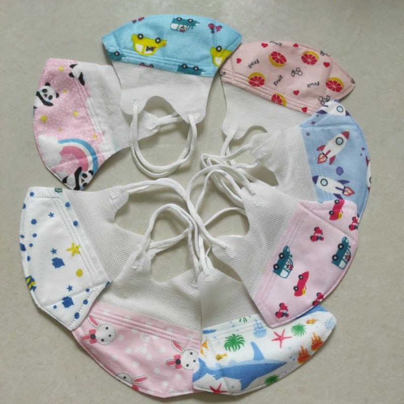 Duckbill anak Garis motif&amp;putih isi 50/box