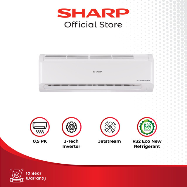 Sharp Air Conditioner - Garuda Series 0,5 PK , J-Tech Inverter 465 Watt Rate Input - AH-X6BEY