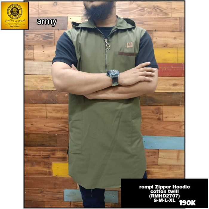 Sholat-Rompi- Rompi Shalat Pria Zipper Hoodie Al Amwa -Rompi-Sholat.
