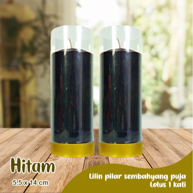 Lilin Lotus Hitam Serbaguna Pilar 1 Kati Sepasang