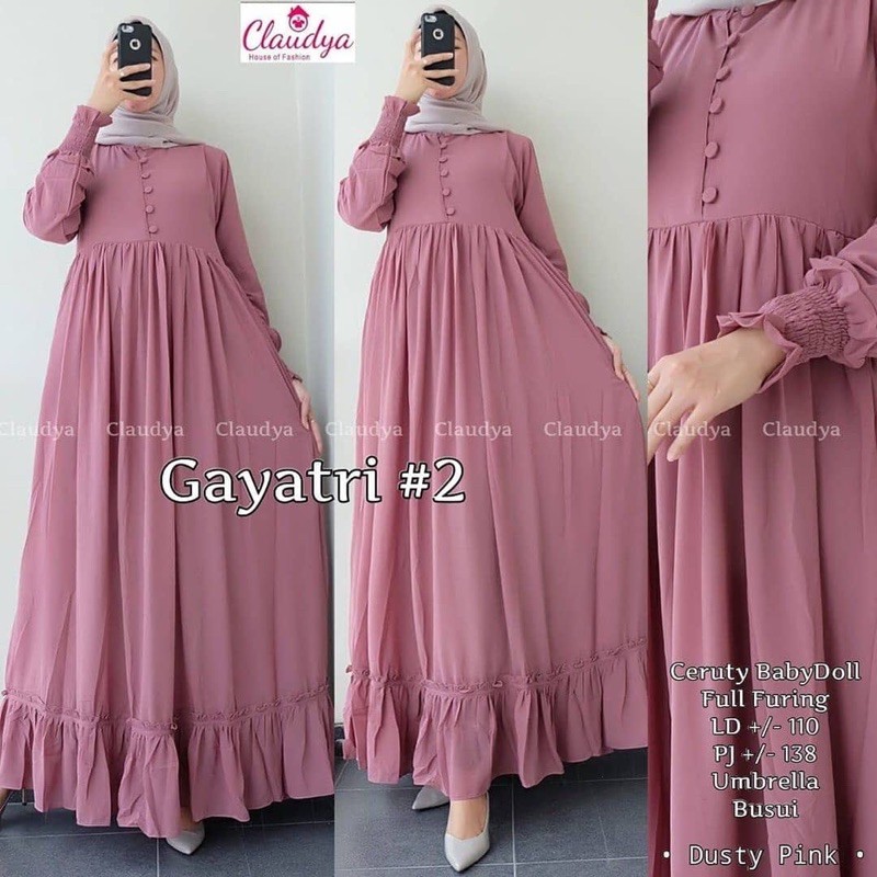 Gayatri Maxy Bahan Cerruty - Gamis Wanita Busui Friendly