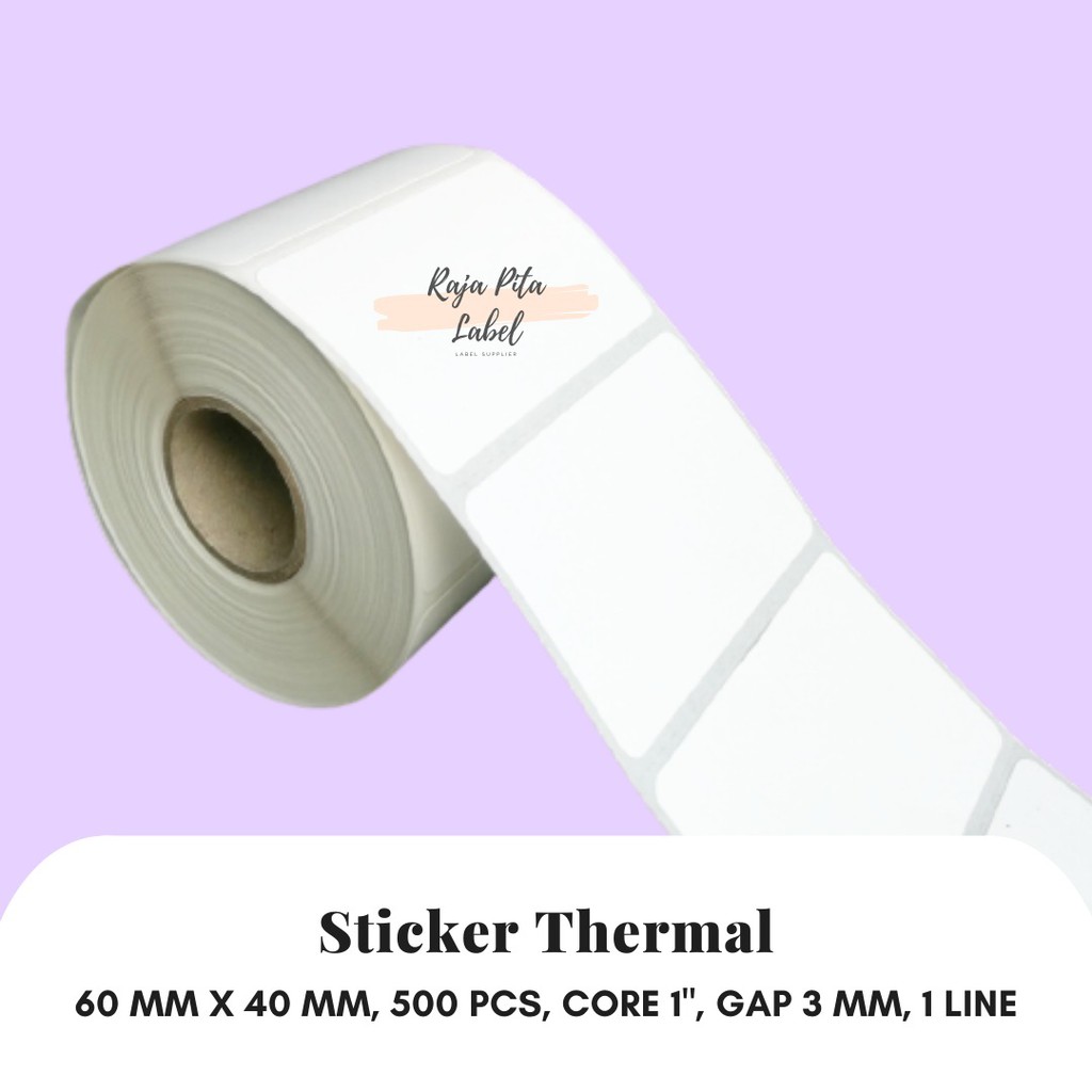 

TERMURAH !! Sticker Thermal 60mm x 40mm, 1 line