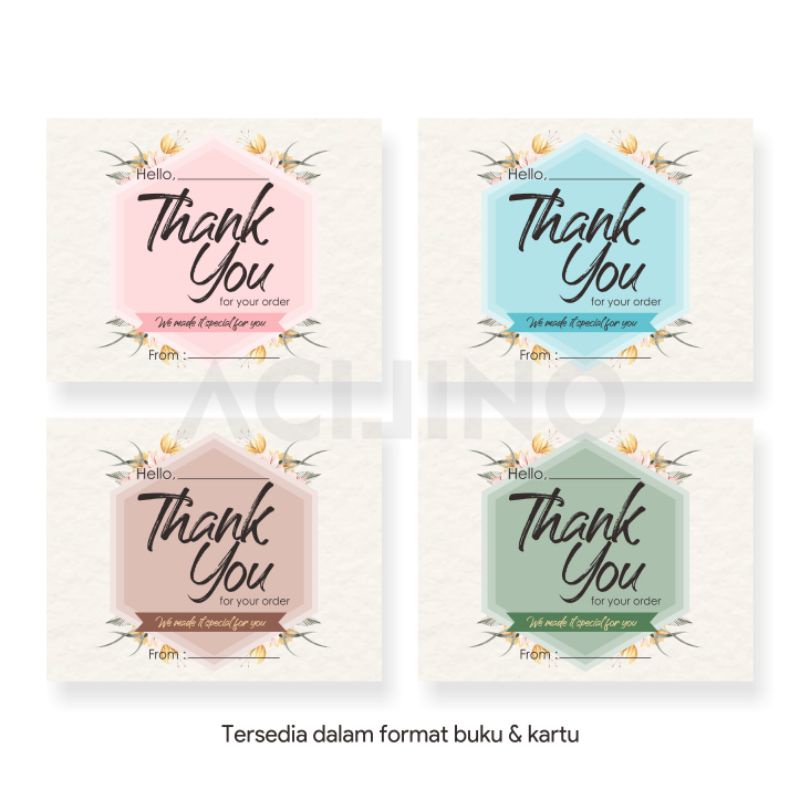 

Kertas Ucapan Thank You Card Estetik Hexagonal - Tersedia Dalam Bentuk Buku/Kartu
