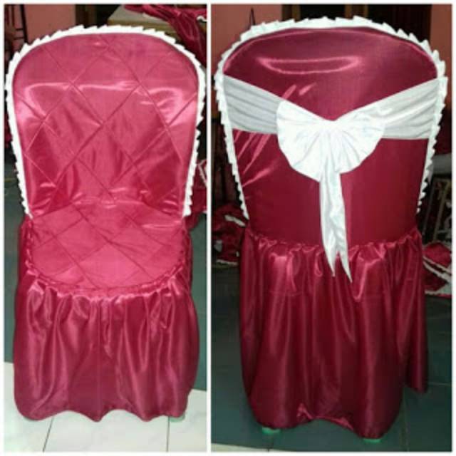 Sarung kursi napolly maron/putih