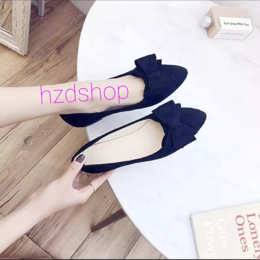 Sepatu Flat Shoes Wanita Pelangi Flatshoes Spatu Lancip Pita Ikat Perempuan Cewek Cewe FSH175 Cladiva-3