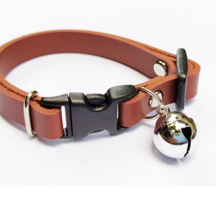 TERLARIS KALUNG KUCING KULIT PREMIUM (LONCENG  BESAR) terbaru