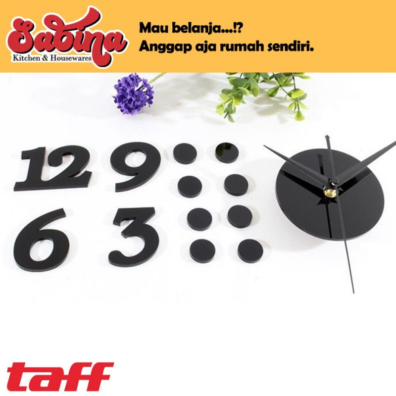 Dekorasi Rumah Jam Dinding DIY Giant Clock Creative Design Taffware