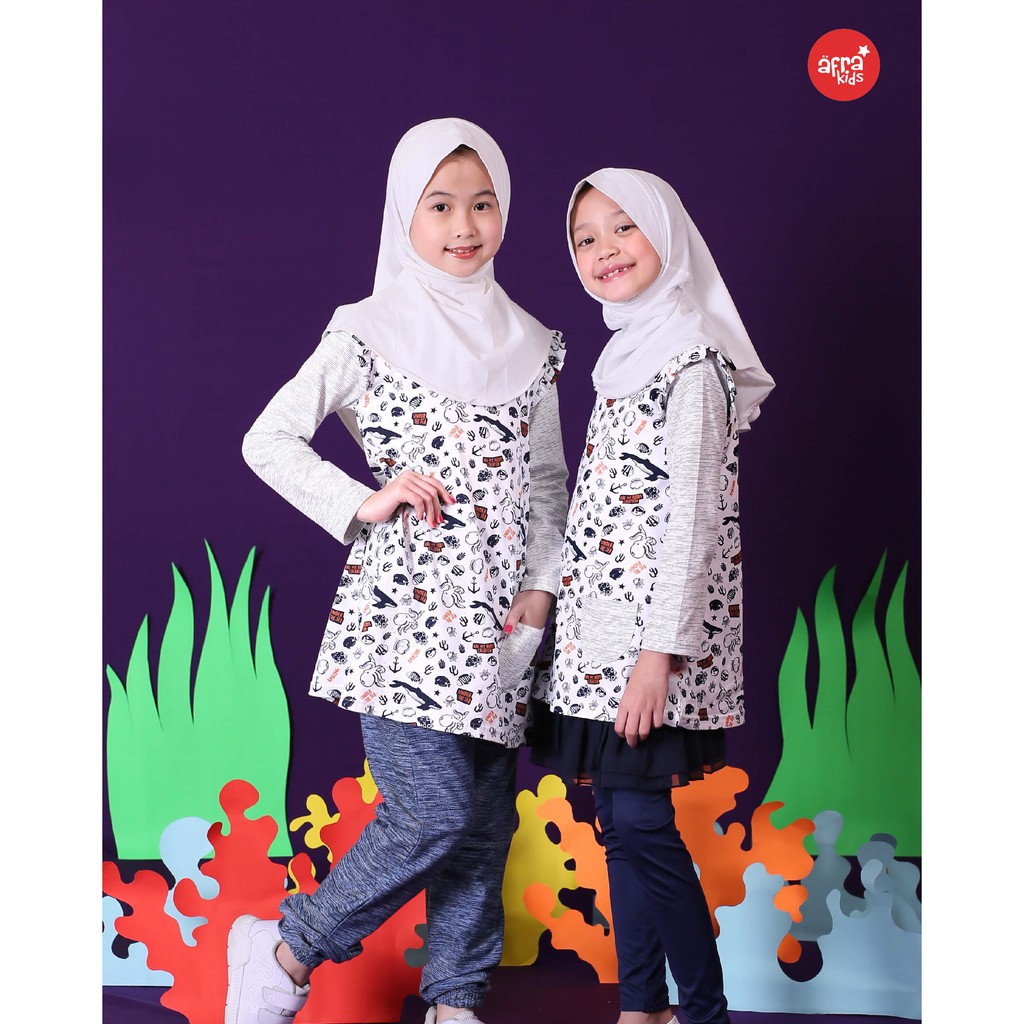Kaos Tunik Anak Muslim Afrakids AFRA - AF297 Under The Sea Are My Rabb's Creation