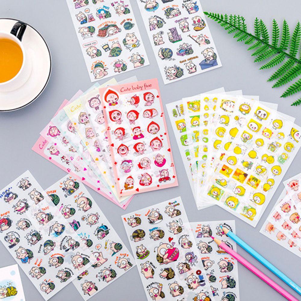 Lanfy Flat Sticker 6lembar/lot Album Animal Kartun DIY Diary Dekorasi Stiker