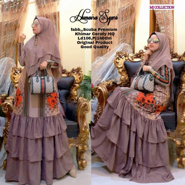 Humaira Syari Gucci ori SHR • Scuba Premium Khimar Ceruty Ld 106 Pb 140