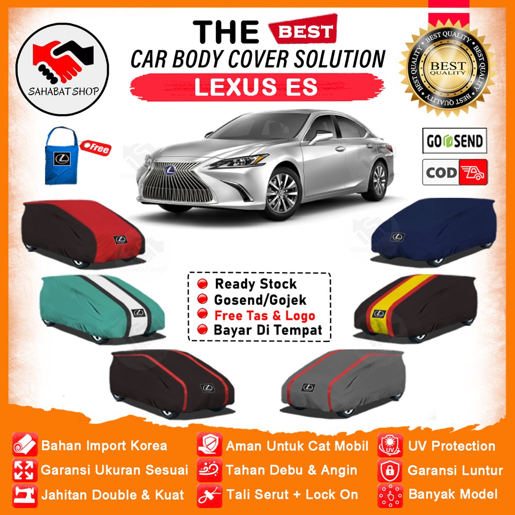 Sahabat Body Cover Mobil Lexus ES / Sarung Penutup Lexus Es Outdoor / Mantel Selimut Jas Tutup Kerudung Pelindung Mantol Kerodong Kelambu Pembungkus Tutupan Bungkus Terpal Mobil Sedan Lexus ES Waterproof Anti Air Model Orange