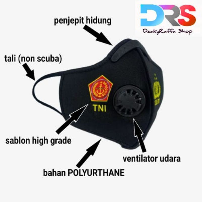 [SALE]MASKER PREMIUM TNI POLRI VENTILATOR