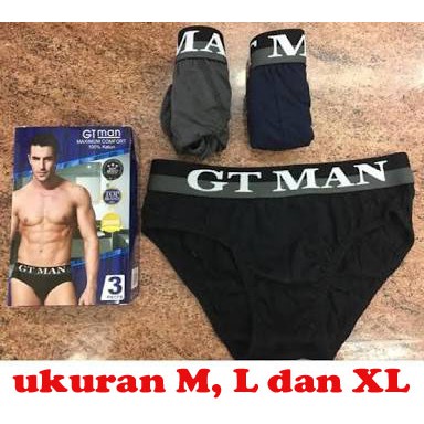 ISI 3 Celana Dalam / Pakaian Dalam Pria GT MAN GTMAN GTK-09 Ukuran M. L. XL