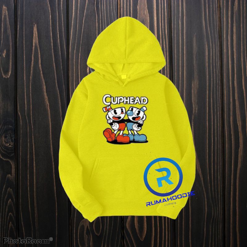 Jaket anak cuphead sweater hoodie anak cuphead umur 5-12tahun