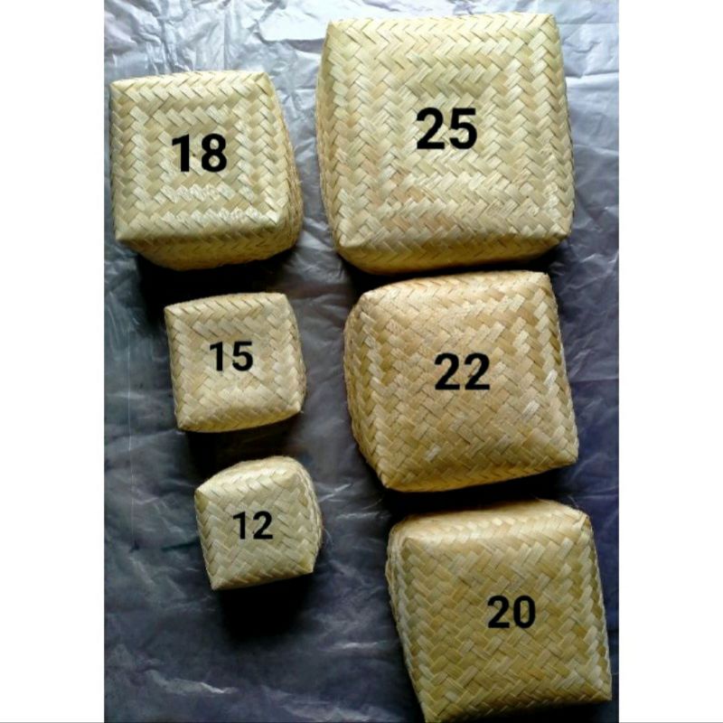 BESEK BAMBU 22x22 BESEK NASI HAMPERS TEMPAT MAKAN 22CM x 22 cm