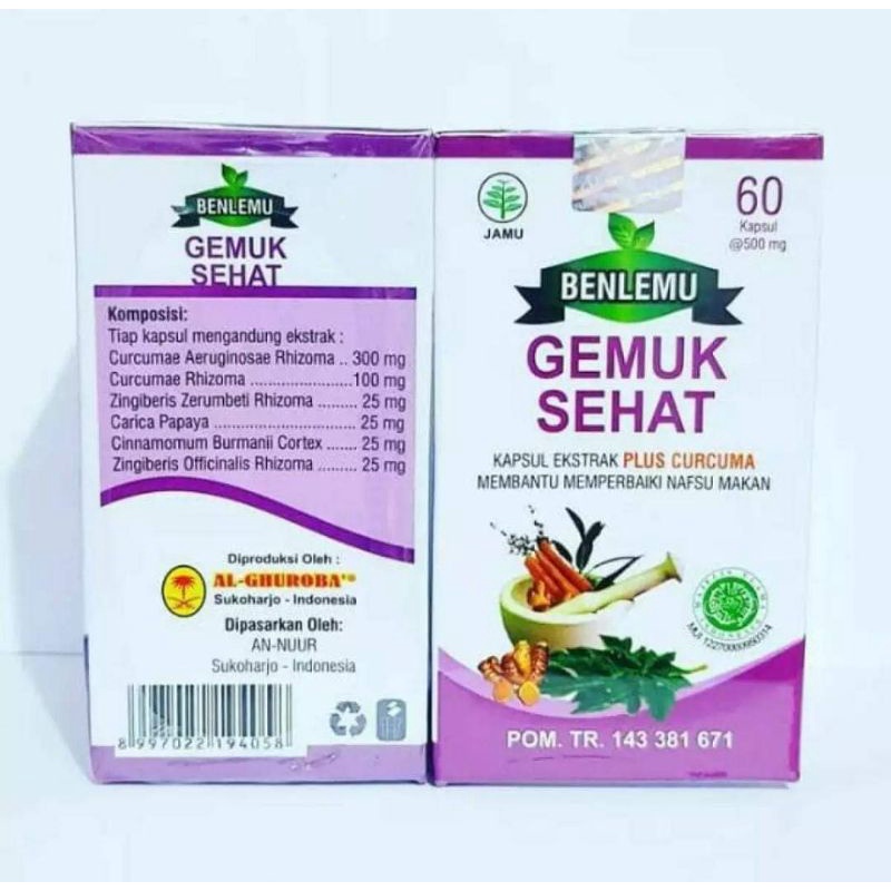 BENLEMU GEMUK SEHAT 60 KAPSUL PLUS CURCUMA
