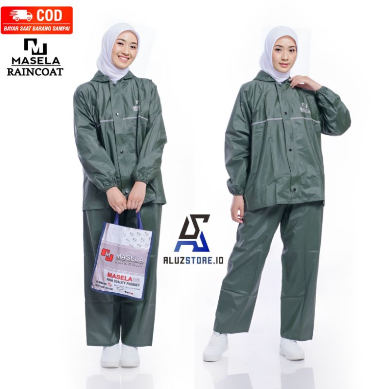 JAS HUJAN ,RAINCOAT Pria Wanita Setelan Full PressTerbaik BY MASELA Anti Rembes Lentur Nyaman Digunakan