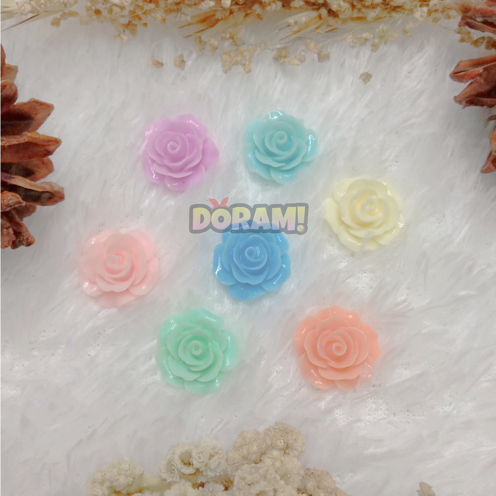 resin bunga mawar 18mm - Deco Bunga Mawar