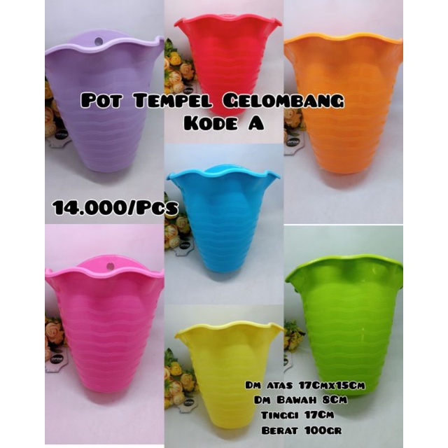 Pot Tempel Warna Pot Tempel Plastik Pot Tempel Gelombang