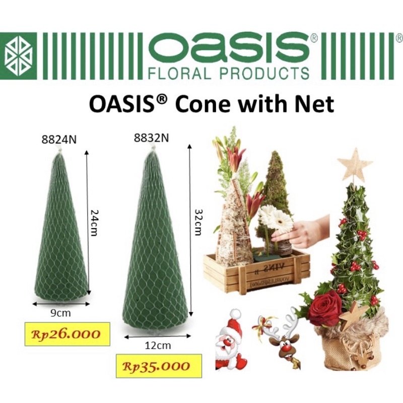 Jual OASIS Cone With Net 8824N Floral Foam Bentuk Kerucut Floral Foam