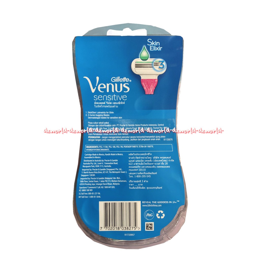 Gillette Venus Skin Elixir 3blade Shaver Pisau Cukur Wanita Gilete Gillete Gilette Fenus