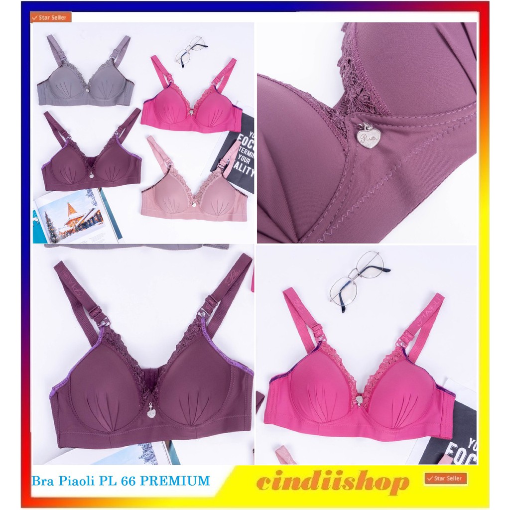 Bra Wanita Piaoli PL66 BH Push Up Jumbo Beha Besar Perempuan Dewasa Tanpa Kawat PL 66 Cewek