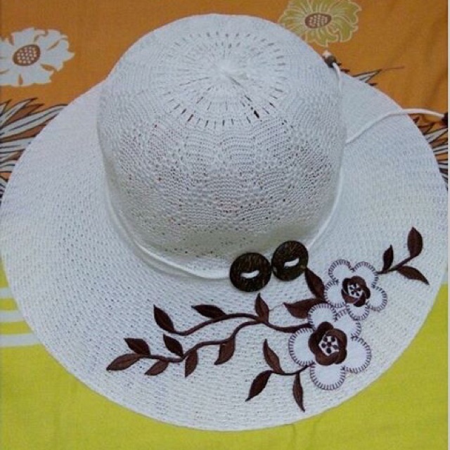 Topi Haji Umroh Wanita Bunga Pantai Rajut