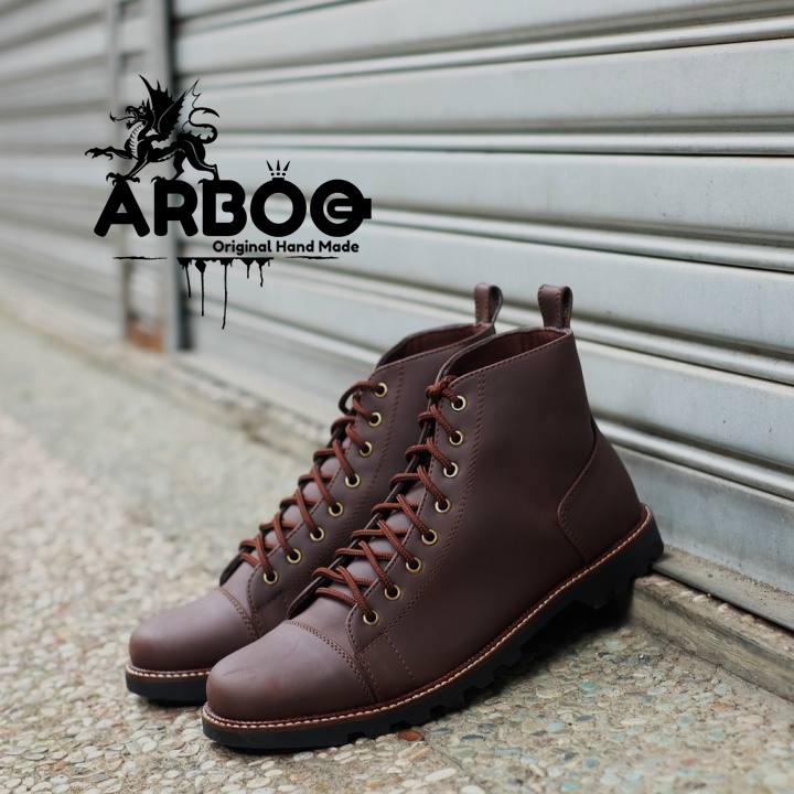 Sepatu boots model brodo pria sepatu kerja sepatu casual formal hand made arboo