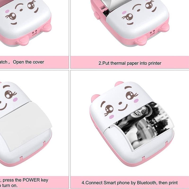 Printer Mini Portable Photo Cartoon Thermal Print Camera Bluetooth Wireless / Mini Printer / Printer