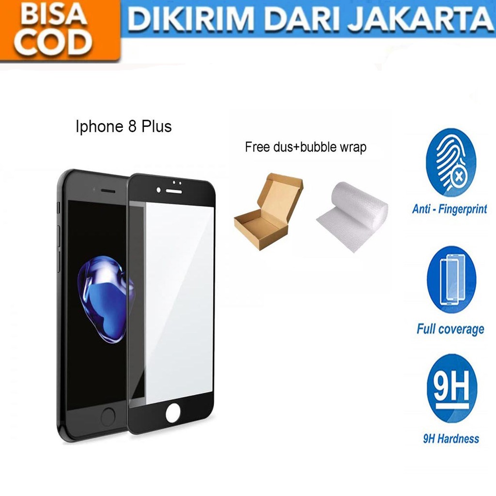 Iphone 8 Plus Full Cover/Full Screen Tempered Glass Screen Protector Anti Gores