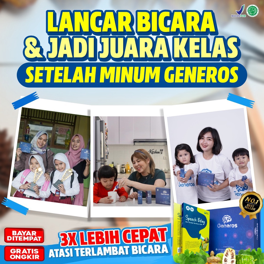 Generos - 100% Original Multivitamin Suplemen Penambah Kecerdasan Otak &amp; Daya Ingat Tingkatkan Konsentrasi Kreativitas